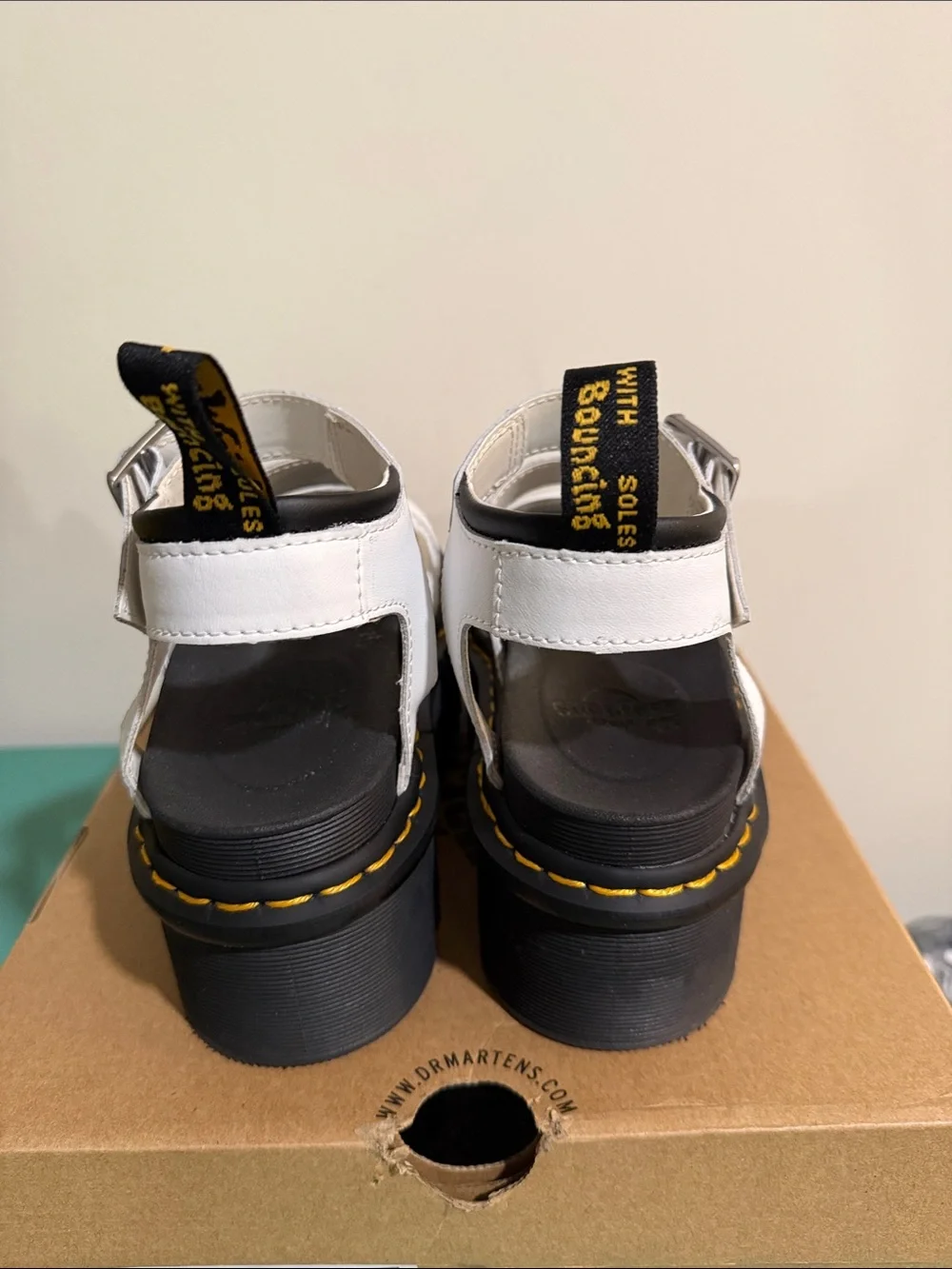 Dr. Martens Women's White Blaire Quad Platform Sandals size 7 NWT
